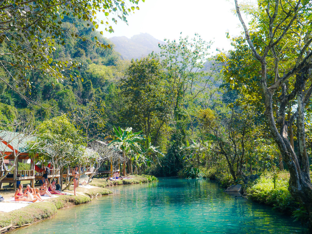 the blue lagoon vang vieng, laos