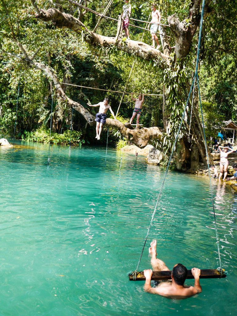 the blue lagoon vang vieng, laos