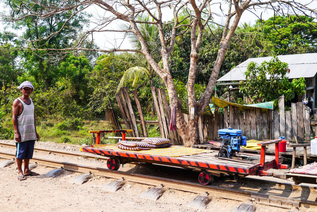 bamboo train battambang, cambodia