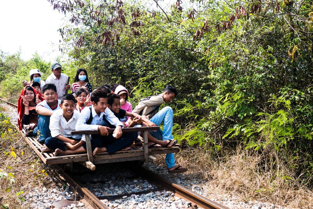 bamboo train battambang, cambodia