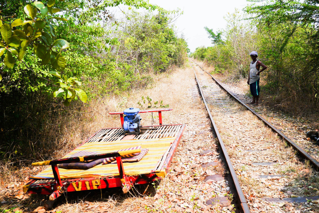 bamboo train battambang, cambodia