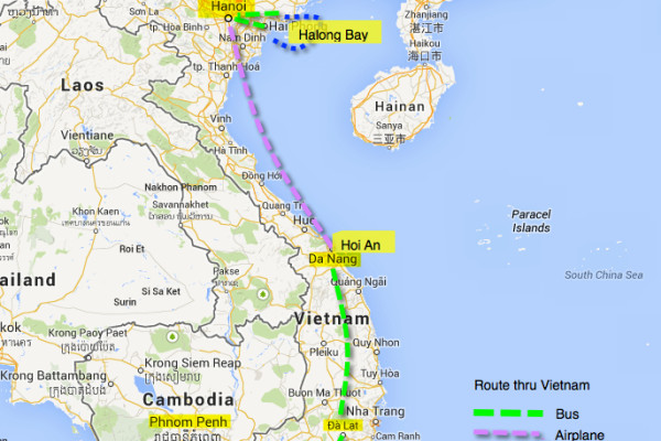 travel vietnam route itinerary