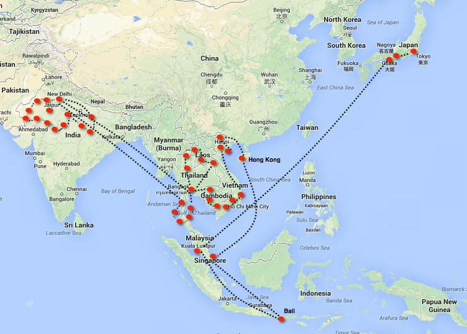 TING'S TRAVEL ROUTE